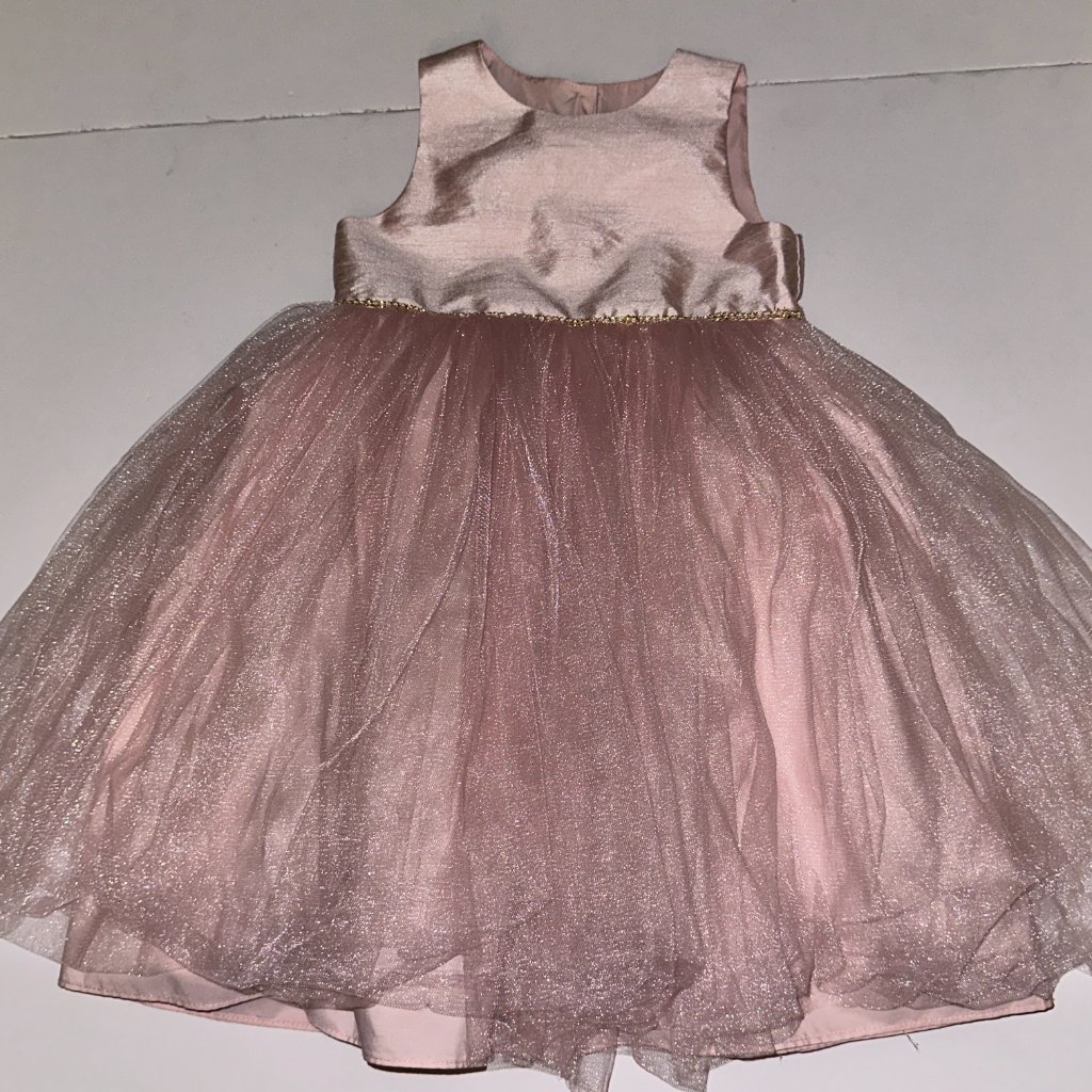 Pippa & Julie Dress Size 3t Dusty Pink With Fuzzy Jacket Easter Tulle Euc — image 3 of 8